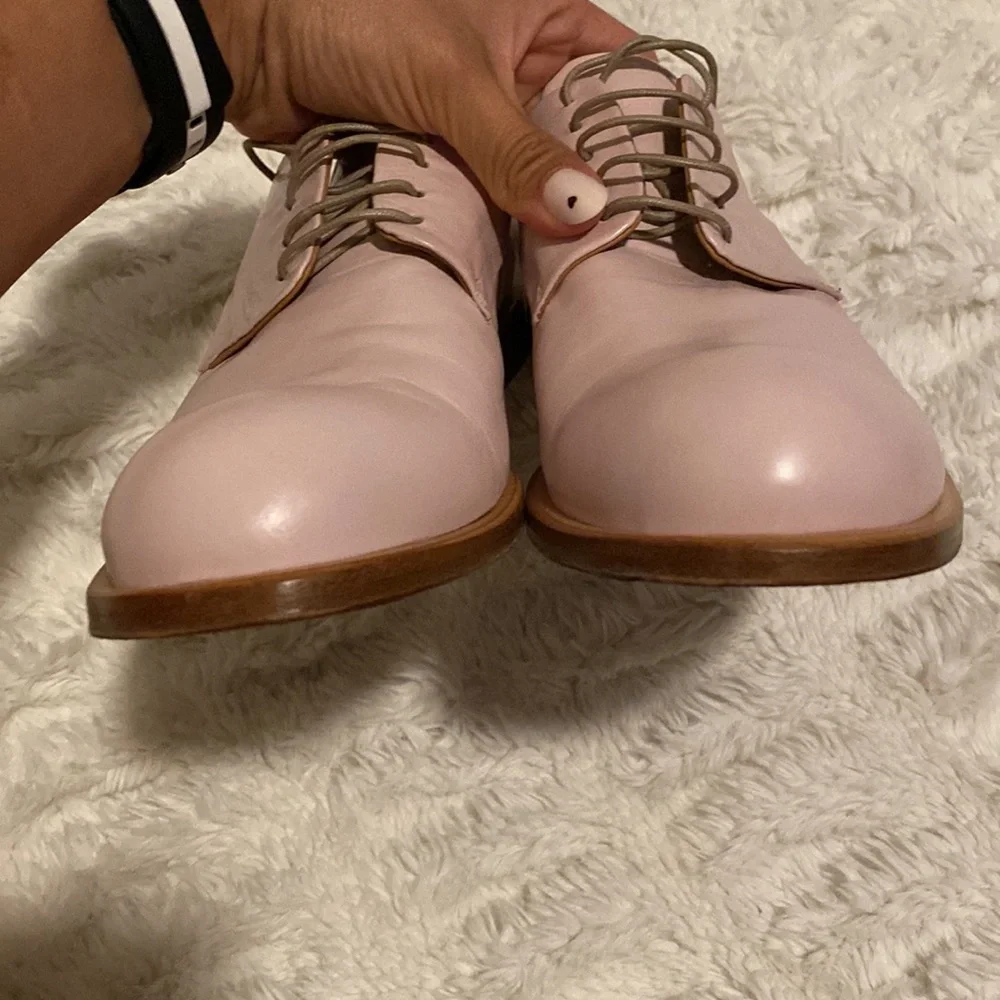 NEW Jill Sander Luxury Designer Nude Blush Leather Oxford sz 9.5 US/39.5 Euro - Picture 5 of 9